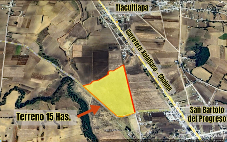 En venta 15 has cerca Santiago Tianquistenco