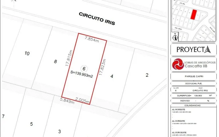 Lote en venta en cluster Capri, Lomas de Angelópolis, San Andrés Cholula, Puebla