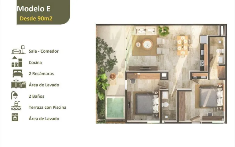 Departamento a la venta en Tulum Quintana Roo.